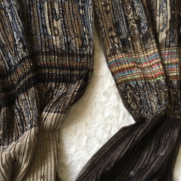 Brown and rainbow bohemian scarf reversible print - Picture 8 of 8